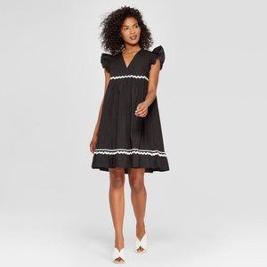 Rickrack midi dress - Flutter sleeve